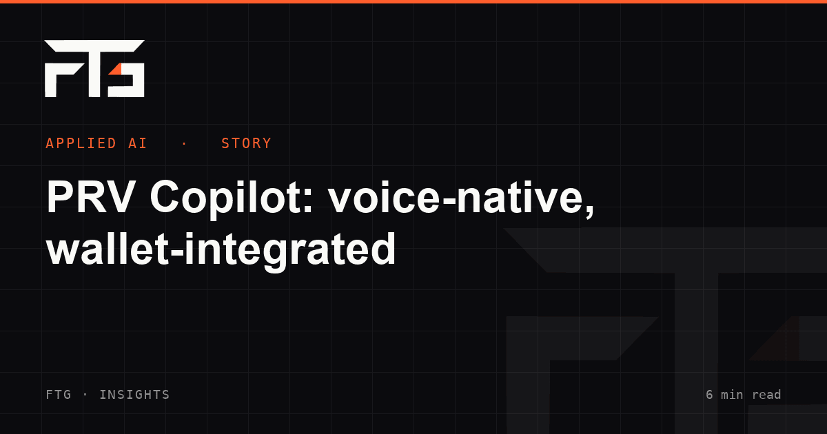 PRV Copilot: voice-native, wallet-integrated
